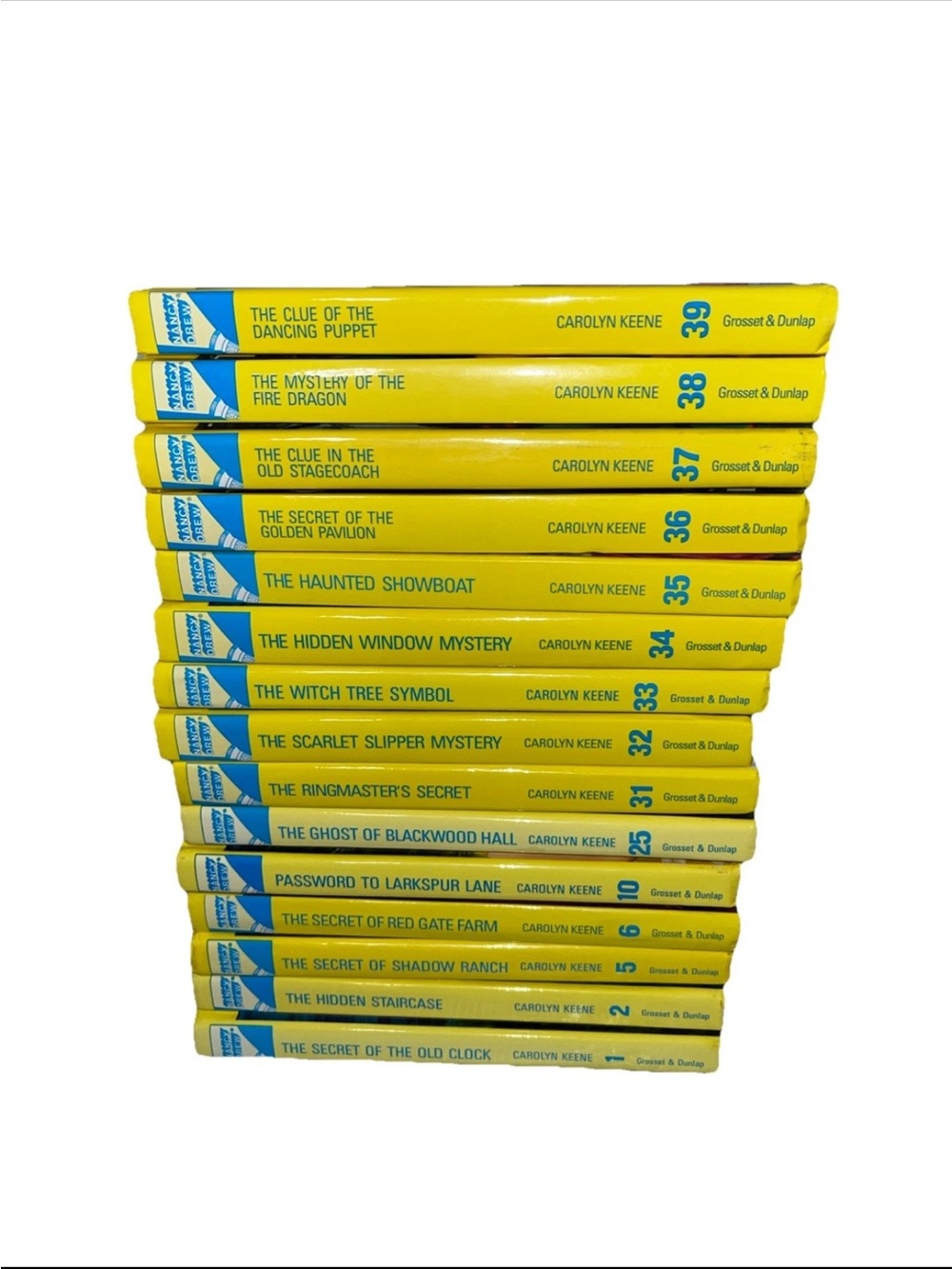 Nancy Drew Glossy FLASHLIGHT HARDCOVER Lot of 15 Books